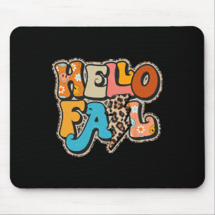 Retro Groovy Hello Herbst Herbstwoben Erntedank Mousepad