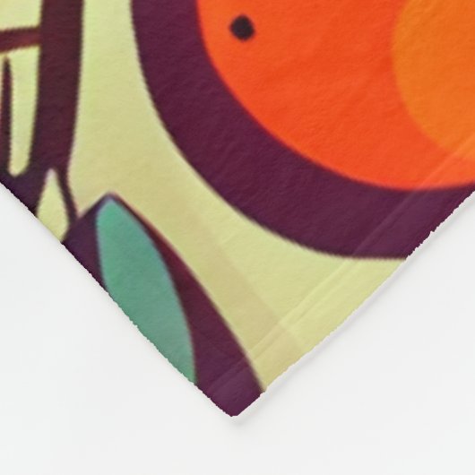 Retro Groovy Herbst Berries Blätter Muster Fleecedecke (Ecke)