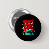 Retro Groovy Herzklopfen Valentinstag Kleinkinder Button (Vorne & Hinten)