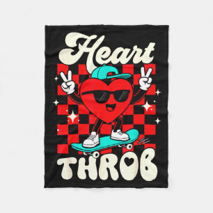Retro Groovy Herzklopfen Valentinstag Kleinkinder Fleecedecke