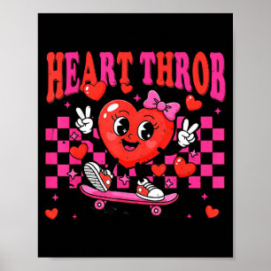Retro Groovy Herzklopfen Valentinstag Kleinkinder Poster