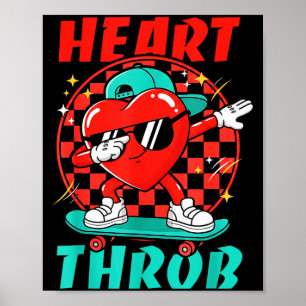 Retro Groovy Herzklopfen Valentinstag Kleinkinder  Poster