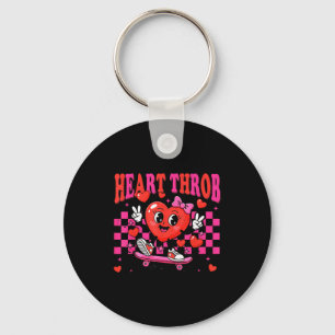 Retro Groovy Herzklopfen Valentinstag Kleinkinder Schlüsselanhänger