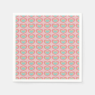 Retro Groovy Herzmuster Serviette