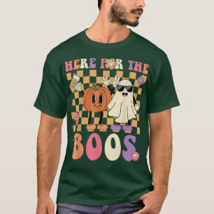Retro Groovy Hier für den Boos Funny Punpkin Geist T-Shirt