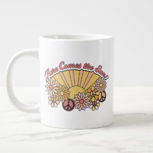 Retro Groovy Hier kommt die Vintage Grafik von S Jumbo-Tasse