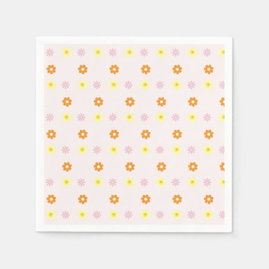 Retro Groovy Hippie Birthday Serviette (Vorderseite)