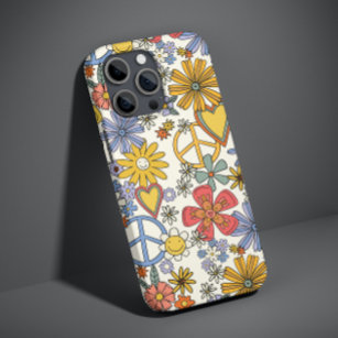 Retro Groovy Hippie Blume Herz Case-Mate iPhone 14 Hülle