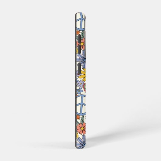 Retro Groovy Hippie Blume Herz Samsung Galaxy Hülle (Rechte Seite)