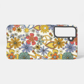 Retro Groovy Hippie Blume Herz Samsung Galaxy Hülle (Rückseite (Horizontal))