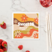 Retro Groovy Hippie Blume Sweet 16 Serviette (Beispiel)