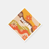 Retro Groovy Hippie Blume Sweet 16 Serviette (Ecke)