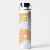 Retro Groovy Hippie Blume und Sterne Trinkflasche (Rückseite)