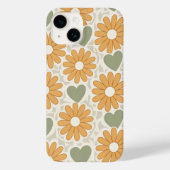 Retro Groovy Hippie Blumen & Herzen Benutzerdefini Case-Mate iPhone Hülle (Rückseite)