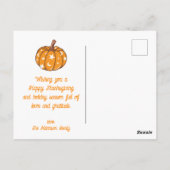 Retro Groovy Hippie Daisy Pumpkin Erntedank Postkarte (Rückseite)