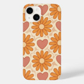Retro Groovy Hippie Flowers & Hearts Custom Mother Case-Mate iPhone Hülle (Rückseite)