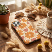 Retro Groovy Hippie Flowers & Hearts Custom Mother Case-Mate iPhone Hülle