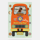 Retro Groovy Hippie Geburtstagsfeier Acrylschild (Vorderseite)