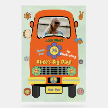 Retro Groovy Hippie Geburtstagsfeier