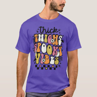 Retro Groovy Hippie Halloween dicker Oberschenkel  T-Shirt