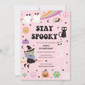 Retro Groovy Hippie Halloween Einladung (Vorderseite)