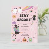 Retro Groovy Hippie Halloween Einladung (Stehend Vorderseite)