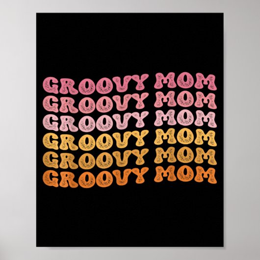 Retro groovy Hippie-Mutter passende Familie Mutter Poster (Vorne)