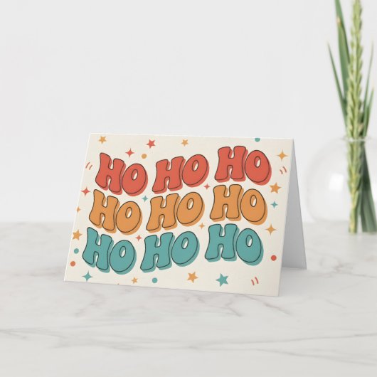 Retro Groovy Ho Ho Ho Frohe Weihnachten (Vorderseite)