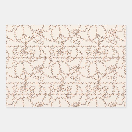 Retro Groovy Holiday Rock 'N Roll Peace Tree Geschenkpapier Set (Vorderseite 3)