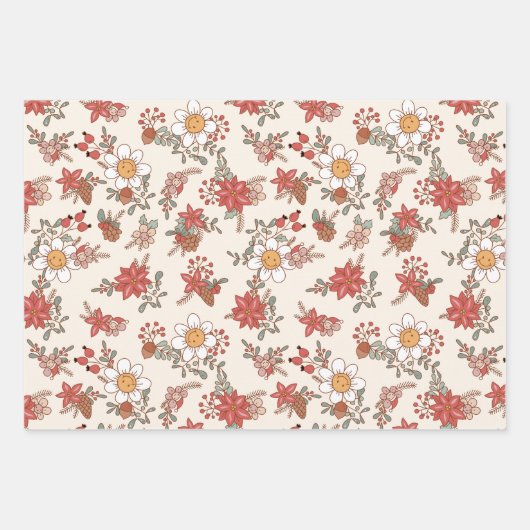 Retro Groovy Holiday Rock 'N Roll Peace Tree Geschenkpapier Set (Vorderseite 2)