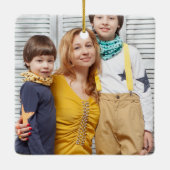 Retro Groovy Holly Jolly Vibes Holiday Foto Keramikornament (Rückseite)