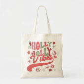 Retro Groovy Holly Jolly Vibes Holiday Foto Tragetasche (Vorne)