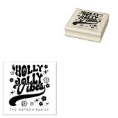 Retro Groovy Holly Jolly Vibes Holiday Gummistempel (Stempel)