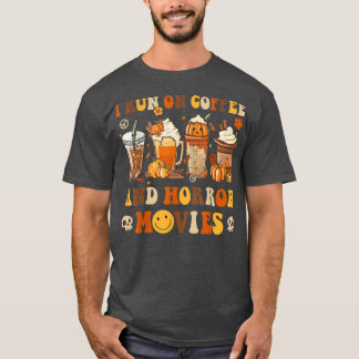 Retro Groovy Horror Fall Movie Kaffee Hippie Hallo T-Shirt