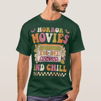 Retro Groovy Horror Filme und Chill Hippie Hallow T-Shirt