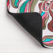 Retro Groovy Hot Pink Burgundy Wavy Script Name Mousepad (Ecke)