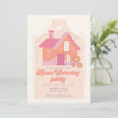 Retro Groovy House Erwärmung Party Einladung (Stehend Vorderseite)