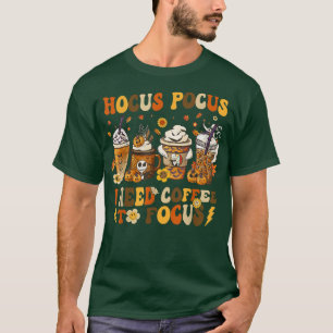 Retro Groovy I Need Coffee Horror Hippie Hallowee T-Shirt