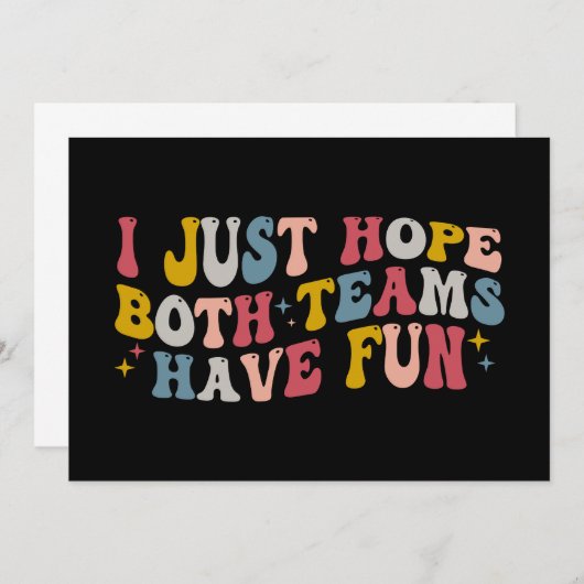 Retro Groovy Ich hoffe, dass beide Teams Spaß habe Einladung (Vorne/Hinten)