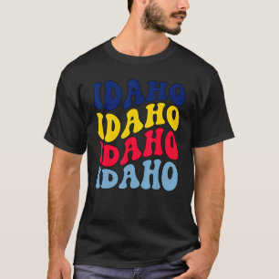 Retro Groovy Idaho Staat Zuhause I Liebe Hawaii Fl T-Shirt