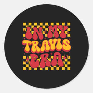 Retro-Groovy in meiner Travis-Ära Runder Aufkleber