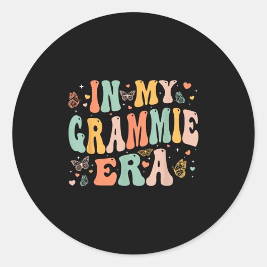Retro Groovy In My Grammie Era Mother's Day Women  Runder Aufkleber (Vorderseite)