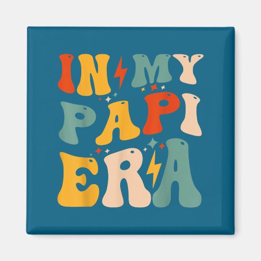 Retro Groovy In My Pa Era Funny Father's Day Mens Magnet (Vorne)