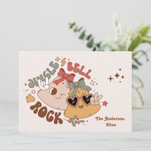 Retro Groovy Jingle Bell Rocks Weihnachten (Stehend Vorderseite)