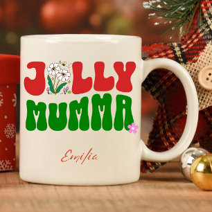 Retro Groovy Jolly Mumma Individuelle Name Weihnac Tasse