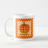 Retro Groovy Kariert Pumpkin Checkered Erntedank Kaffeetasse (Links)