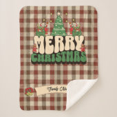 Retro Groovy - Karierter Familienname Sherpadecke (Vorderseite)