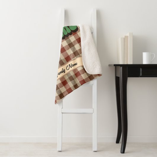 Retro Groovy - Karierter Familienname Sherpadecke (Beispiel)