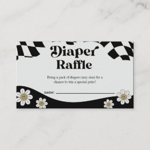 Retro Groovy Karo-Schwarz-Windel-Raffle Begleitkarte