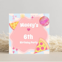 Retro Groovy Kids Pizza-Party-Geschenk-Anhänger Geschenkanhänger